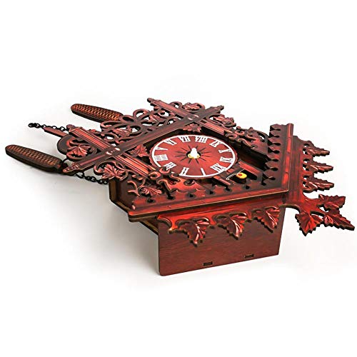 isilky Cuckoo Clock, Cuckoo Wall Clock, Roman Numerals, Black Forest, Wooden Cuckoo Clock, Black Forest, Hand-Carved Cuckoo Clock House Decoration(No Sound)