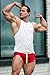 Jed North Men's Fitted Shorts Bodybuilding Workout Gym Running Tight Lifting Shorts,Crimson Red,Medium