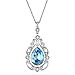 Lelekiss Vintage Pear-shaped Ocean Blue Crystal Teardrop Pendant Necklace in Swarovski Elements