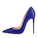 FSJ Women Glossy Fresh Colors Pointed Toe Heels Formal Dress Pumps Shoes Size 4-15 US