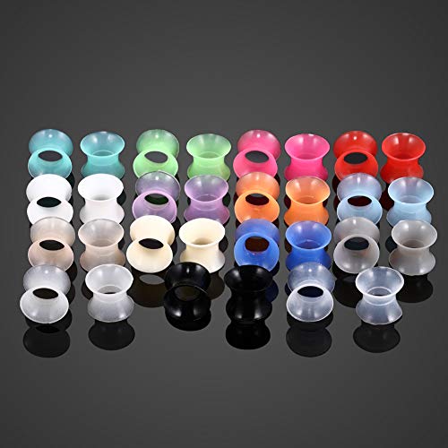 Xpircn Thin Silicone Ear Plugs Tunnels Flexible Ear Earlets 15pairs