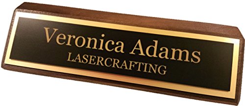 Executive Name Plate Black Walnut Wedge 2" x 8" - Customize