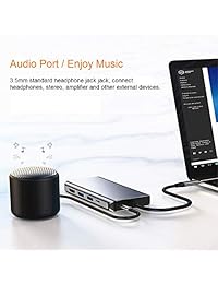 Hub USB C, 10 en 1 tipo C con puerto Ethernet VGA, salida de audio de 0.138 in, 4 K USB C a HDMI, USB 3.0, lector de tarjetas SD TF, entrega de alimentación USB-C, portátil para Mac Pro y otros portátiles tipo C