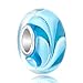 CharmSStory Blue Hawaii Glass Bead Charms Sterling Silver Core European Style Charm For Bracelets
