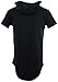 Mens Tall Long T Shirts and Hoodies with Zippers and Designs (Many Styles to Choose from) (L, 574-BLACK)