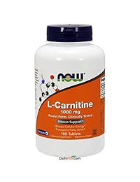 Now Foods L- Carnitina Tartrate 1000 mg, 100 tabletas (Pack de 2).