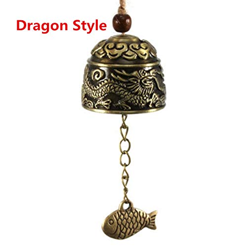 dream_light 2PCS Chinese Traditional Feng Shui Wind Chime,Vintage Style Fish Feng Shui Bell for Good Luck Peace Happiness, Fortune Prosperity,Home Garden Hanging Decorative Gift.