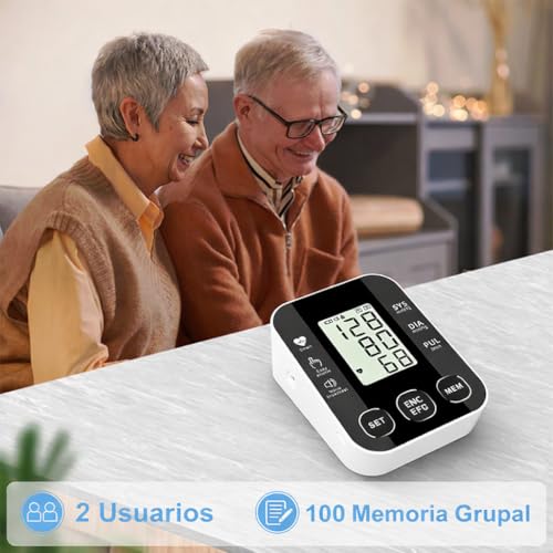 FARMADAR Baumanómetro Digital para Brazo – Monitor de Presión Arterial con Pantalla LED, Medición Automática y Precisa, Múltiples Modos de Lectura