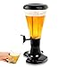 Goplus Beverage Dispenser 3L Plastic w/ LED Shinning Lights Tabletop Black Draft Beer Tower for Bar