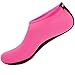 SHOESKISS Barefoot Water Skin Shoes Aqua Socks for Beach Swim Surf Yoga Exercise (3. L(W:8-9, M:7-8), Pink)