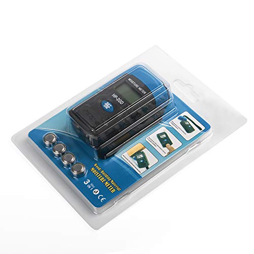 Digital Wood Moisture Meter With LCD Display, Handheld, Pin Type, Moisture Tester Detects Moisture in Wood, Firewood, Bamboo(Battery Included)