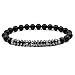 Joan Nunu 2PCS Black Beads Bracelet Set for Men Women Healing Energy Bracelets Handmade Jewelry