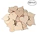 UTOPER 50pcs Wooden Love Heart Shape Slices 1.93