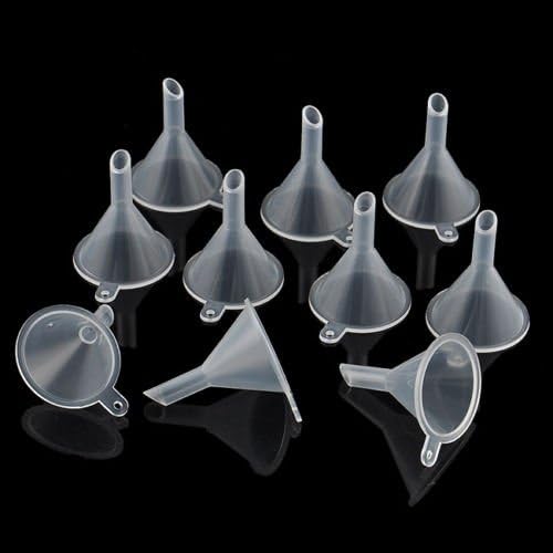 (Clear) Wholesale Lot Mini Liquid Perfume Funnels Organic Health Plastic 10pcs