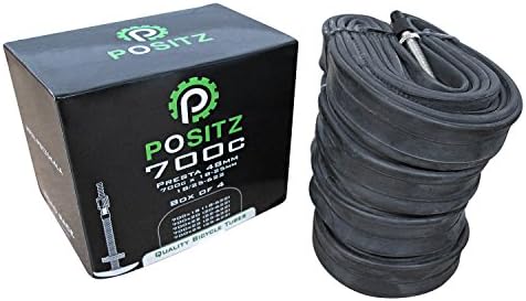 Positz Quality Bicycle Inner Tubes Road Race - 700 x 18/25c, Presta Valve 48mm (Box of 4)