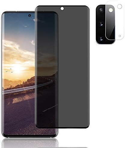 [1 + 1 Camera Lens Protector] Galaxy S20 Privateness Display screen Protector, [9H Hardness] [Tempered Glass] [Anti-spy] [Scratch-resistant] [3D Touch] Movie appropriate for Samsung Galaxy S20 5G (6.2 inch)