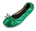 Silky Toes Foldable Flats for Women Purse Ballet Shoes Ballerina Slippers Kelly Green