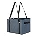Earthwise Deluxe Collapsible Reusable Shopping Box Grocery Bag Set with Reinforced Bottom Storage Boxes Bins Cubes (Set of 3) (Grey)