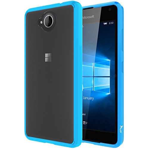 Lumia 650 Case, Tauri [Scratch Resistant] Crystal Clear Protective Case [Drop Protection] TPU Bumper Hybrid Case Cover for Microsoft Lumia 650 - Blue