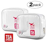 TSA Approved Quart Size Toiletry Bag - Clear for Travel Size Toiletries Shaving Kit or Makeup and Cosmetic Accessories - For Women or Men by LVLY