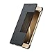 Huawei Ascend P9 Plus Case, Premium Leather Cover with View Window Protective Smartphone Flip Cover Folio Case (Ultra Thin Slim)(Perfect Fit) (P9 plus Gray)