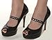 Sassy Strapps Women's Black Classic Round Rhinestones Shoe Straps