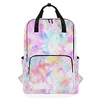 AGONA Colorful Tie Dye Print College Backpack Lightweight Computer Laptop Bag Business Travel Backpack Large Diaper Bag Doctor Bag School Backpack for Women Men