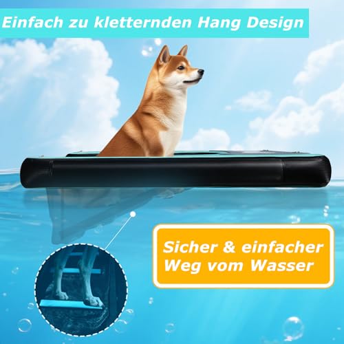 SERMEJO Cani Rampa Gonfiabile Rampa per Cani Piscina 150x100 cm Hundeboot Schwimminsel per Hunde Catzen fino a 100 kg Fluss Seen