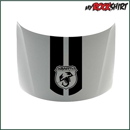'FIAT ABARTH Racing Stripe Bonnet 45 cm Width/Bonus Test Sticker "ESTREL Lina" Lucky Star 10 "Myrockshirt – Insured Shipping from Germany Within 48 Hours, Printed in German) with Tracking Number in a Sturdy Cardboard Postal Boxes/Mail Bag Wash Proof Professional Quality Tuning Decal Car Sticker