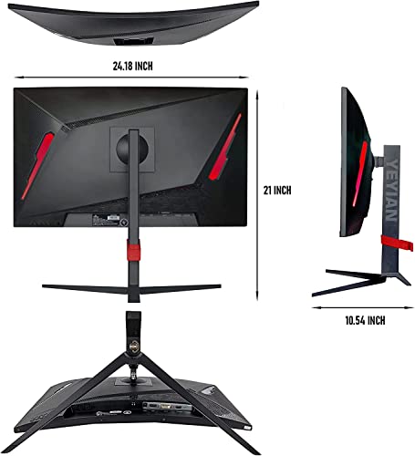 YEYIAN Sigurd 3001 27” Curved PC Gaming Frameless LED Multistand Monitor, 1080P HD, 165Hz, 1ms, 3000:1, 16:9, 178°, 16.7M Colors, G-Sync, FreeSync, DP/DVI/HDMI, Speaker, Tilt/Height/Pivot Adjustable