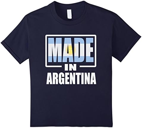 Kids Made In Argentina Heritage Flag T-Shirt 12 Navy