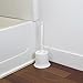 Home Basics Plastic Toilet Brush with Compact Holder, for Bathroom Storage - Sturdy, Deep Cleaning, White