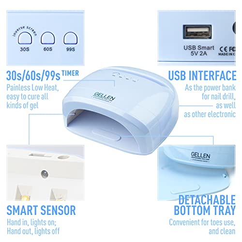 Gellen 120W Cordless UV/LED Nail Lamp With Electric Nail Drill