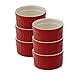Mrs. Anderson’s Baking Souffle, Ceramic Earthenware, Rose, Set of 6, 3.75-Inch, 6-Ounce Capacity