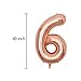 BALBALONAR 40 inch Jumbo 16th Rose Gold Foil Balloons for Birthday Party Supplies,Anniversary Events Decorations and Graduation Decorations (ROSE16)