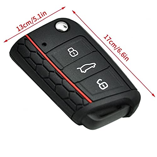 Silicone Car Key Cover 3 knoppen zacht rubber Flip sleutel Shell Case Remote Cover Car Key Protection Black Auto… - Afbeelding 6