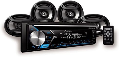 Pioneer DEH S4000BT Single Din In Dash CD Receiver with Bluetooth Dual Phone Connection, USB, Spotify, Pandora Control, Android Music Support (CD Receiver w/ Speaker Package)