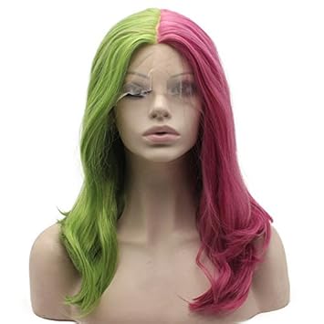 Amazon Com Should Length Lace Front Half Green Red Two