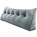 WOWMAX Triangular Wedge and Body Positioners Reading Pillow Large Bolster Headboard Backrest Support Cushion for Day Bed Bunk Bed with Removable Cover Queen Velvet Gray