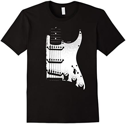 Mens Electric Guitar Pickguard Shirt Large Black