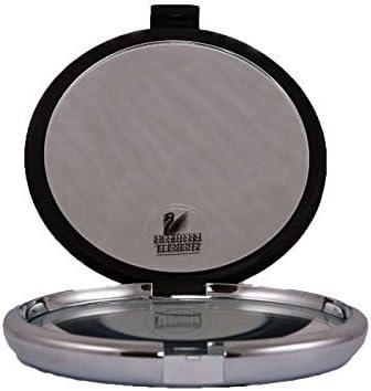 Floxite Soft Black Jeweled 10X/1X Compact Mirror with Clear Crystals by Floxite