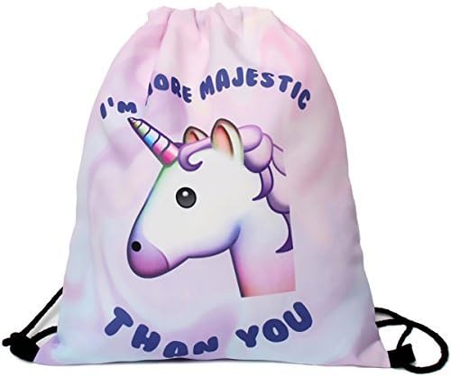 Men's Women's Print Shoulder Drawstring Bag Backpack String Bags School Rucksack Gym Handbag (animals,foods)15"x11" (DB-106)