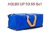 Klickpick Home Heavy Duty Reusable Extra Large Storage Bags, Laundry Bag Shopping Moving Totes Bags Underbed Storage Bins Zipper -Backpack Handles,Compatible with IKEA FRAKTA CART (Pack of 10)