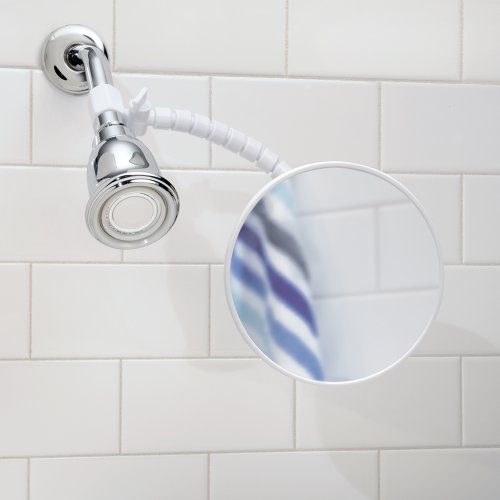 iDesign FogFree Small Shower Shaving Mirror with Flexible Arm, Fogless