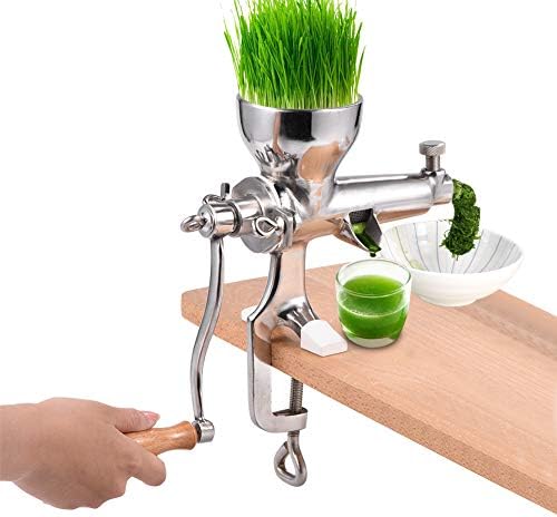 Jimfoty Manual Wheatgrass Juicer, Stainless Steel Juicer Machines for Celery Kale Spinach Parsley Wheat Grass, Juice Extractor Tool