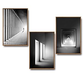 3 Piece Framed Canvas Wall Art for Living Room, Bedroom Buildings Theme Canvas Prints for Home Decoration Ready to Hang - 16"x24"x3 Panels