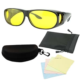 MaxAike1 Wrap Around Glasses Night Vision Yellow,25" X 13