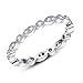 Jane Stone 925 Sterling Silver Cubic Zirconia Halo Rings Crystal Round Wedding Jewelry Eternity for Brides Women Size 7-9