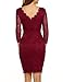 ACEVOG Women Ladies Package Hip Knee Length Floral Lace Pencil Party Dress (X-Large, Wine Red)