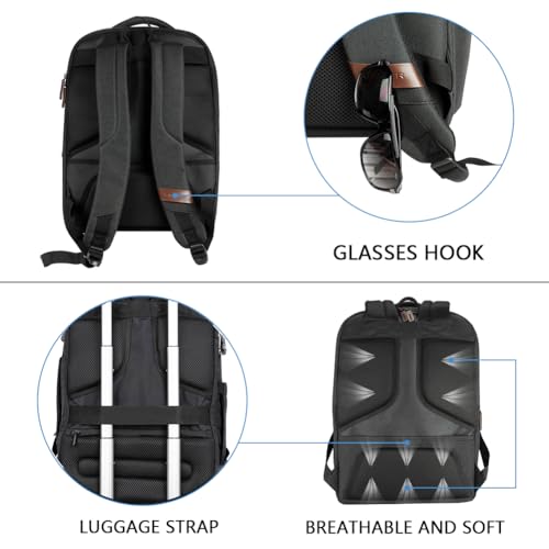 KROSER Laptop Backpack Large Computer Backpack Fits up to 15.6-17.3 Inch Laptop with USB Charging Port Water-Repellent School Travel Backpack Casual Daypack for Business/College/Women/Men